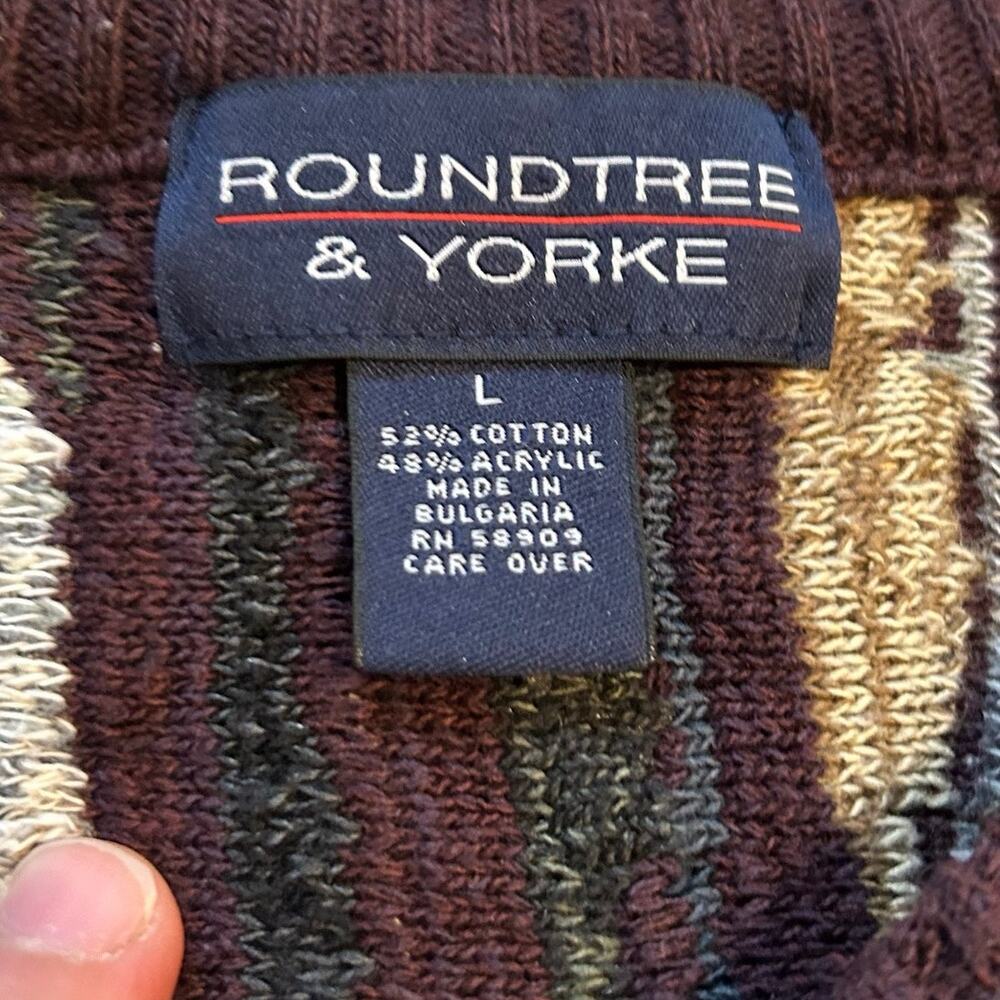 Vintage 90s Earth Tone 3D Textured Knit Coogi Style Sweater Professor Core Large - Picture 3 of 14